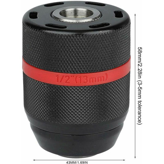 Keyless Drill Chuck, Drill Chuck, Cordless Drill Chuck, 1/2-20Unf 2-13Mm Mount Keyless Hand Drill Chuck Self-Tightening.