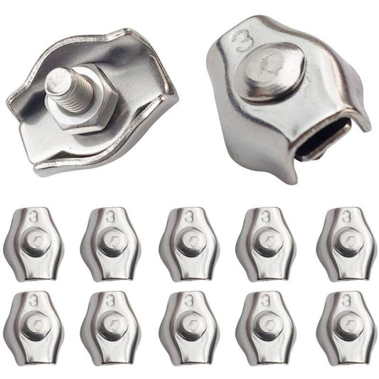20 pcs Wire ROpe Clips Steel Cable Clamp M3 Wire ROpe Clips For 1.5Mm-3Mm Steel Cable Stainless Steel Cable Clamp For.