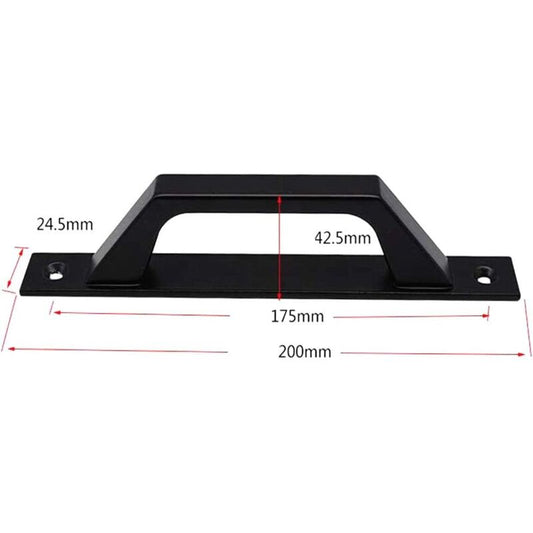 19.6Cm Wooden Handle Barn Door Pull Sliding Door Handle Carbon Steel (D Black)