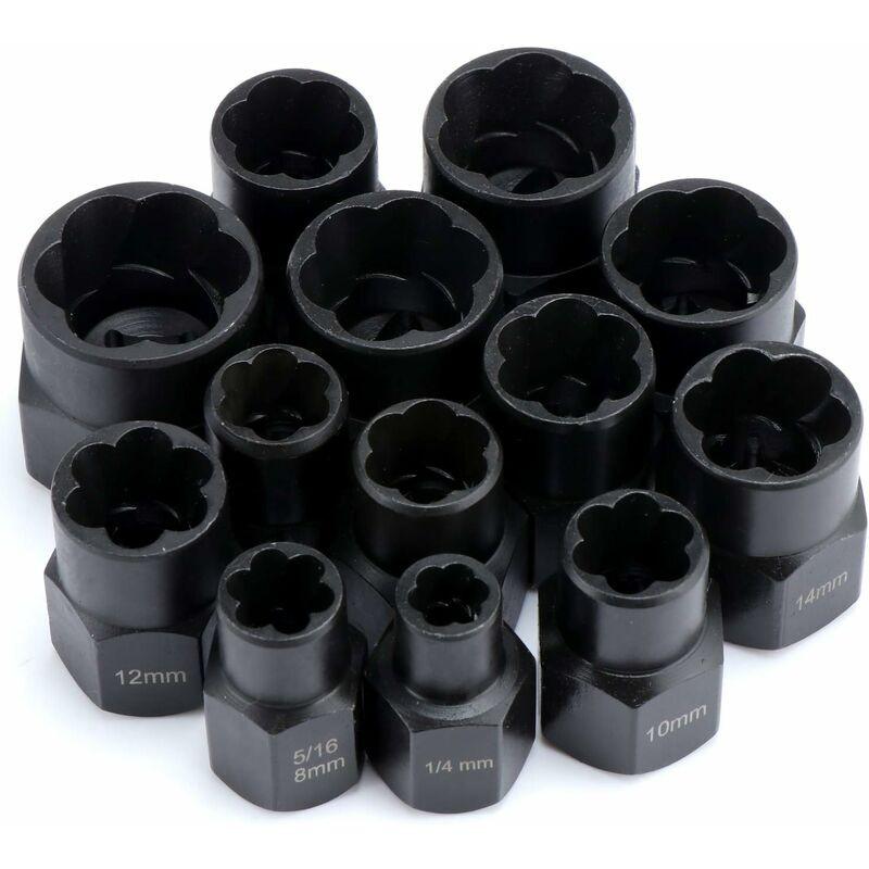 Socket Sets, Nut Extractor, DAmaged Bolt Extractor Socket (13 pcs).