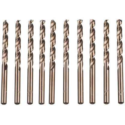10 pcs M35 Hss Cobalt Gold Twist Drill Bits Metric High Speed Steel 6Mm X 93Mm For Drilling Stainless Steel And Metal.