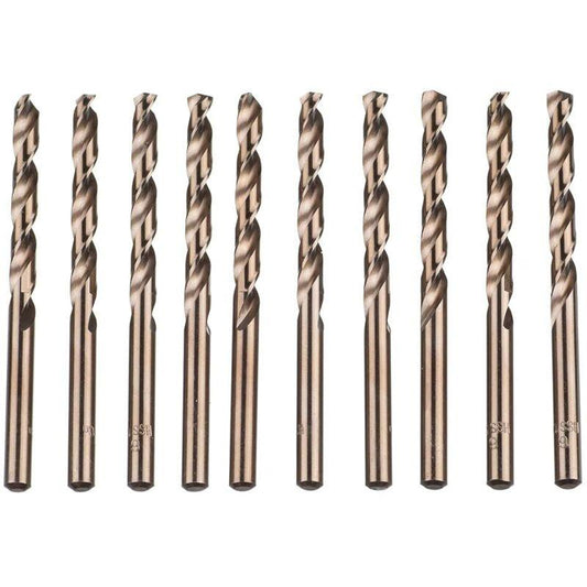 10 pcs M35 Hss Cobalt Gold Twist Drill Bits Metric High Speed Steel 6Mm X 93Mm For Drilling Stainless Steel And Metal.