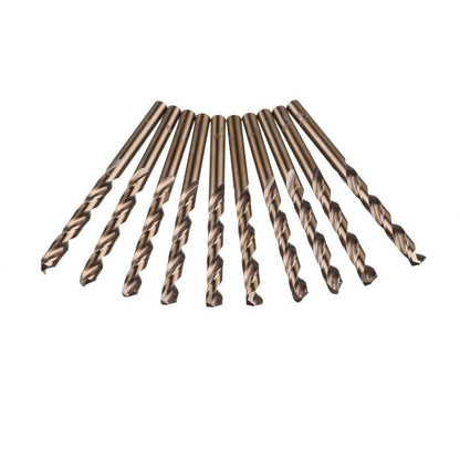 10 pcs M35 Hss Cobalt Gold Twist Drill Bits Metric High Speed Steel 6Mm X 93Mm For Drilling Stainless Steel And Metal.