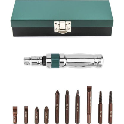 Impact Screwdriver Set, Impact Driver + Adapter + Bits, 12 Pieces, 1/2".