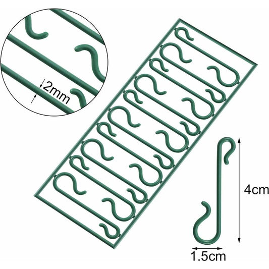 Green Christmas Tree Hooks Christmas Hook Mini Hangers For Christmas Tree, Christmas Wreath, Christmas Vine (200)