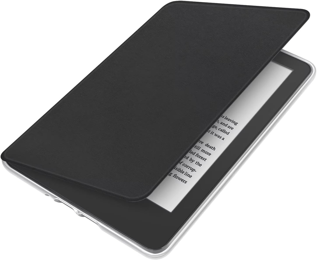 360Â° Rotating & Detachable Magnetic Case for 6.8" Kindle Paperwhite 11th Generation (2021)  â Auto Wake/Sleep, Hands-Free Stand, Clear Back Cover (black).