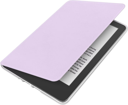 360Â° Rotating & Detachable Magnetic Case for 7" Kindle Paperwhite 12th Generation (2024)  â Auto Wake/Sleep, Hands-Free Stand, Clear Back Cover (Light purple).