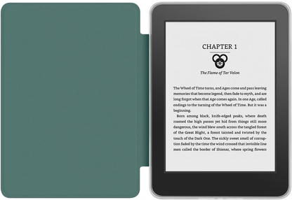 360Â° Rotating & Detachable Magnetic Case for 6.8" Kindle Paperwhite 11th Generation (2021)  â Auto Wake/Sleep, Hands-Free Stand, Clear Back Cover (Dark Green).