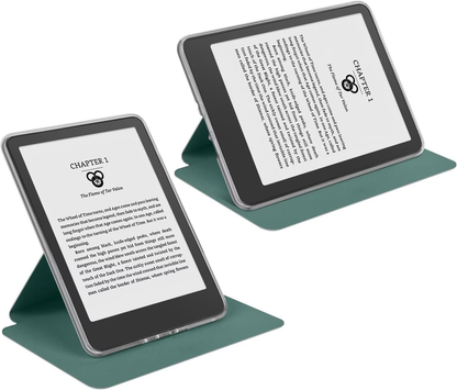 360Â° Rotating & Detachable Magnetic Case for 6.8" Kindle Paperwhite 11th Generation (2021)  â Auto Wake/Sleep, Hands-Free Stand, Clear Back Cover (Dark Green).