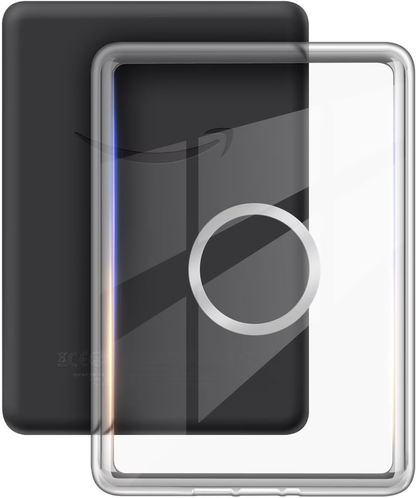 360Â° Rotating & Detachable Magnetic Case for 7" Kindle Paperwhite 12th Generation (2024)  â Auto Wake/Sleep, Hands-Free Stand, Clear Back Cover (Rose Red).