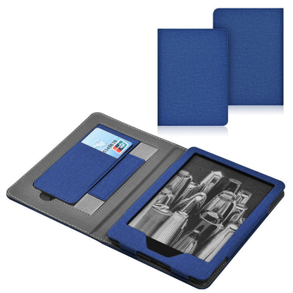 Lainergie Case for Kindle Paperwhite 7"/6.8" (12th/11th Gen, 2024/2021) , Slim PU Shell Cover with Stand, Hand Strap, Auto-Wake/Sleep Feature Not for TCL, Blue.