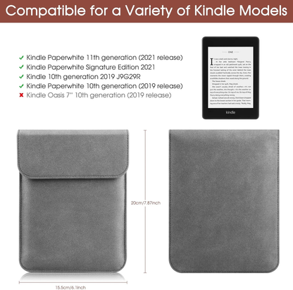 Universal Sleeve Case for 6"ï¼6.8", Kindle Paperwhite/Colorsoft/Signature Edition 2024-2012 Sleeve Bag Pouch Cover for 6-6.8'' Kobo/Tolino/Pocketbook 6-inch ebook Reader,Dark Gray.