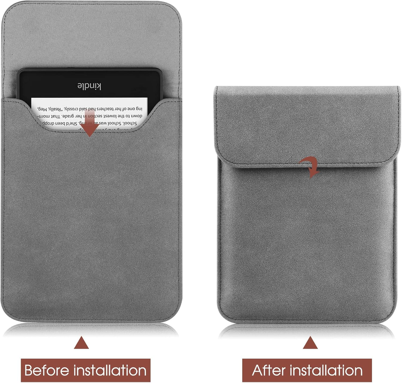 Universal Sleeve Case for 6"ï¼6.8", Kindle Paperwhite/Colorsoft/Signature Edition 2024-2012 Sleeve Bag Pouch Cover for 6-6.8'' Kobo/Tolino/Pocketbook 6-inch ebook Reader,Dark Gray.