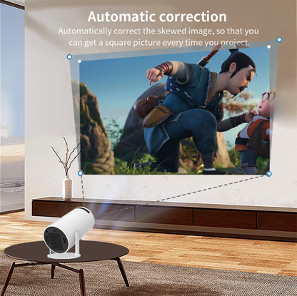 HY300PRO Mini Projector with WiFi and Bluetooth, Portable Projector 720p Support, Auto Keystone, 180 Degree Rotation, Smart Proyector for Home Outdoor.