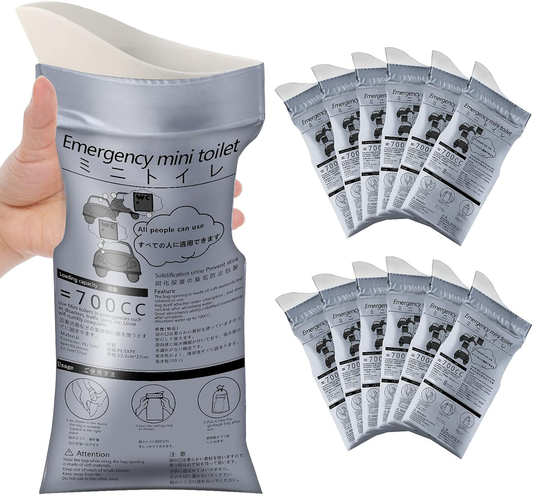 Disposable Emergency Urinal Bag, 8/12/20 Pack Portable Camping Pee Bags, Travel Pee Bags, Traffic Jam Emergency Portable Urine Bag, Vomit Bags, for Men Women Kids Children Patient.