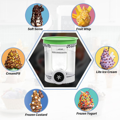 Pints and Lids Replacement Compatible with Ninja Swirl by Creami NC700 Series Ice Cream Makers, 16oz Cup Containers Replacement for Creami Swirl NC701 NC701Q CN701CO, 4-Pack, BPA Free, Clear.