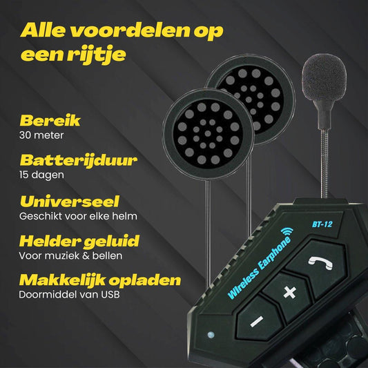 Bluetooth Headset Communication | Motorcycle Helmet | IP67 Waterproof | Motorcycle Accessory | Bluetooth 4.2.