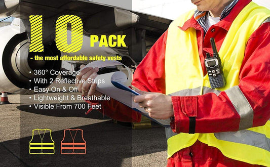 DoodadealsÂ® 2x Adult Safety Vest - Safety Vest - Car - Orange.