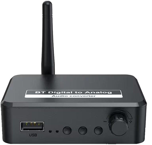 Bluetooth Receiver - Bluetooth Receiver for Audio - BT 5.3 - SPDIF/Optical/RCA Output - B35T - Black.