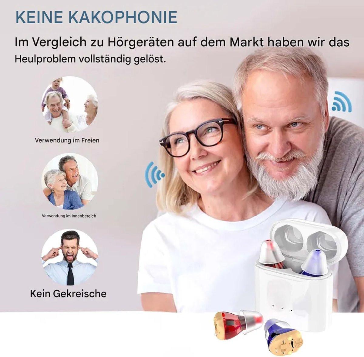 Hearing aids, wireless charging hearing aids, hearing aids with magnetic charging case, dual-channel digital in-ear hearing aids with noise reduction..