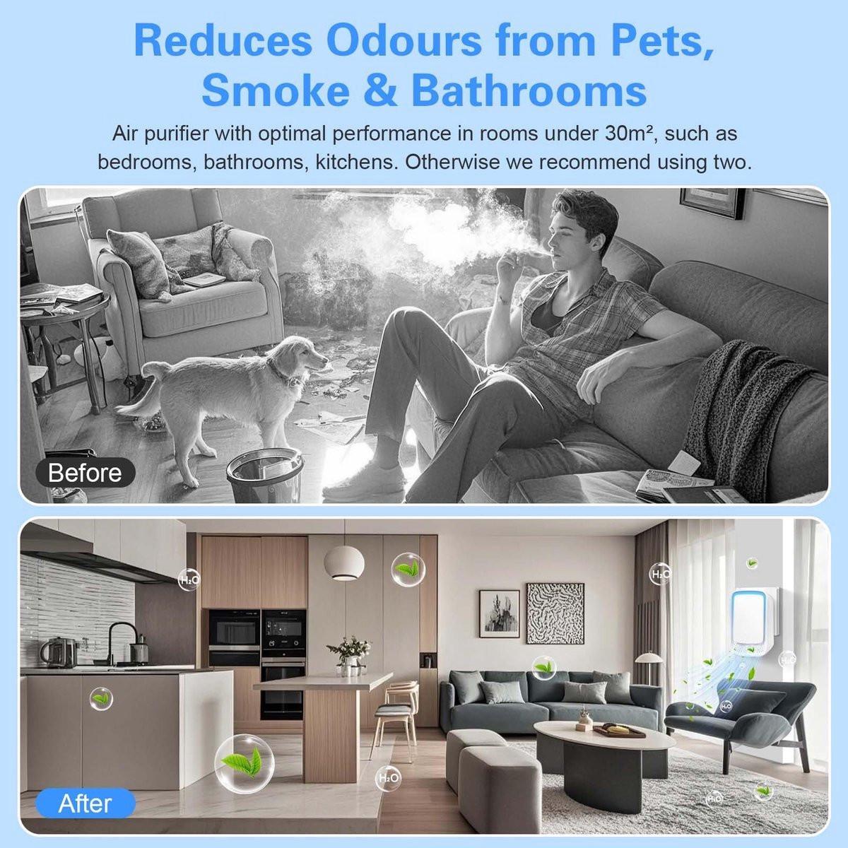 Air Purifier - Pack of 2 Plug-in Negative Ion Air Purifiers - Negative Ion Air Purifier - Home Air Purifier - Negative Ion Air Purifier - Deodorizer - Ionizer - Wit.