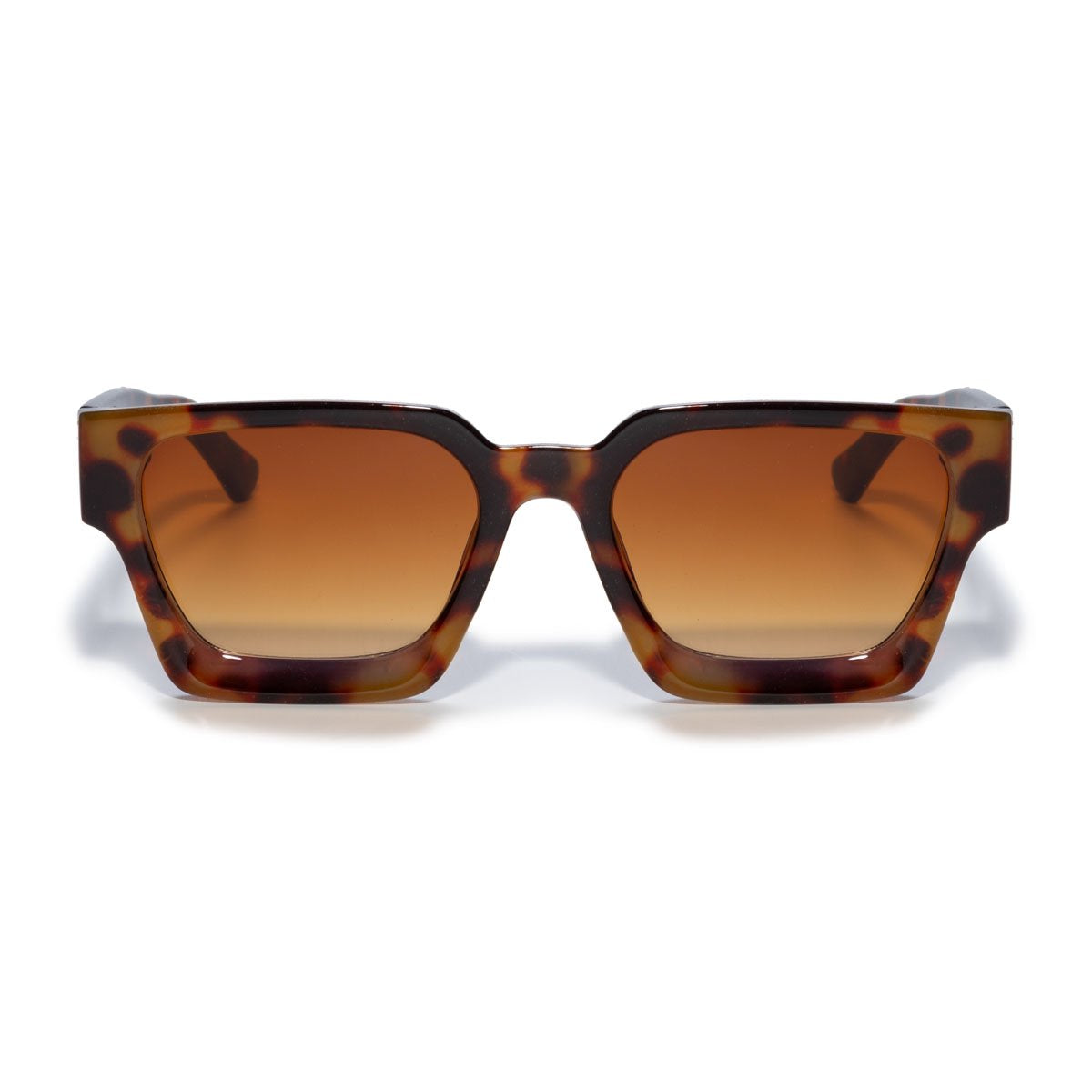 Square sunglasses - Women's sunglasses - Festival sunglasses - Rave sunglasses - Glasses - Thick frame - Leopard print with brown lenses