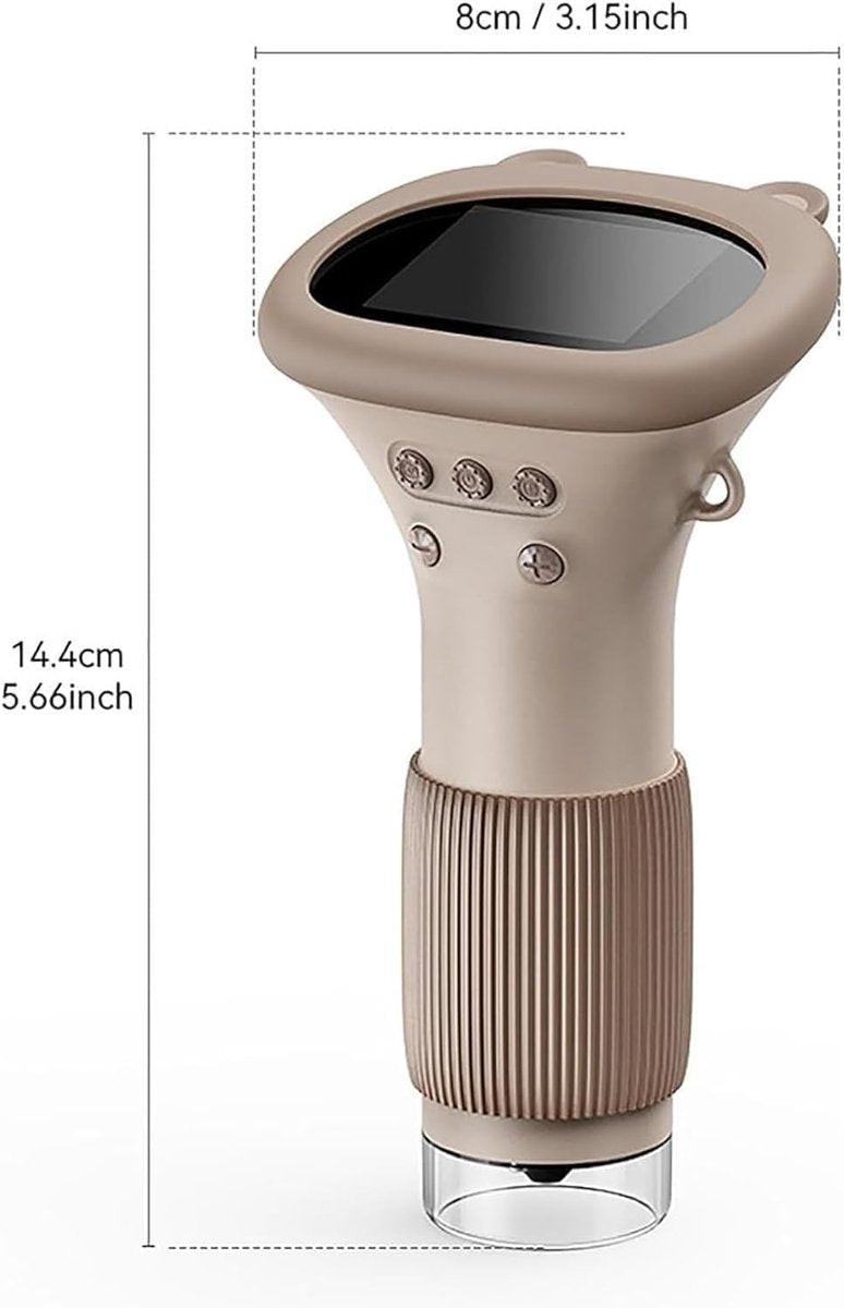 Children's Microscope - Portable Children's Microscope - 0 Screen - Digital Microscope - 200x Magnification - USB Port for PC - Pocket Size - White.