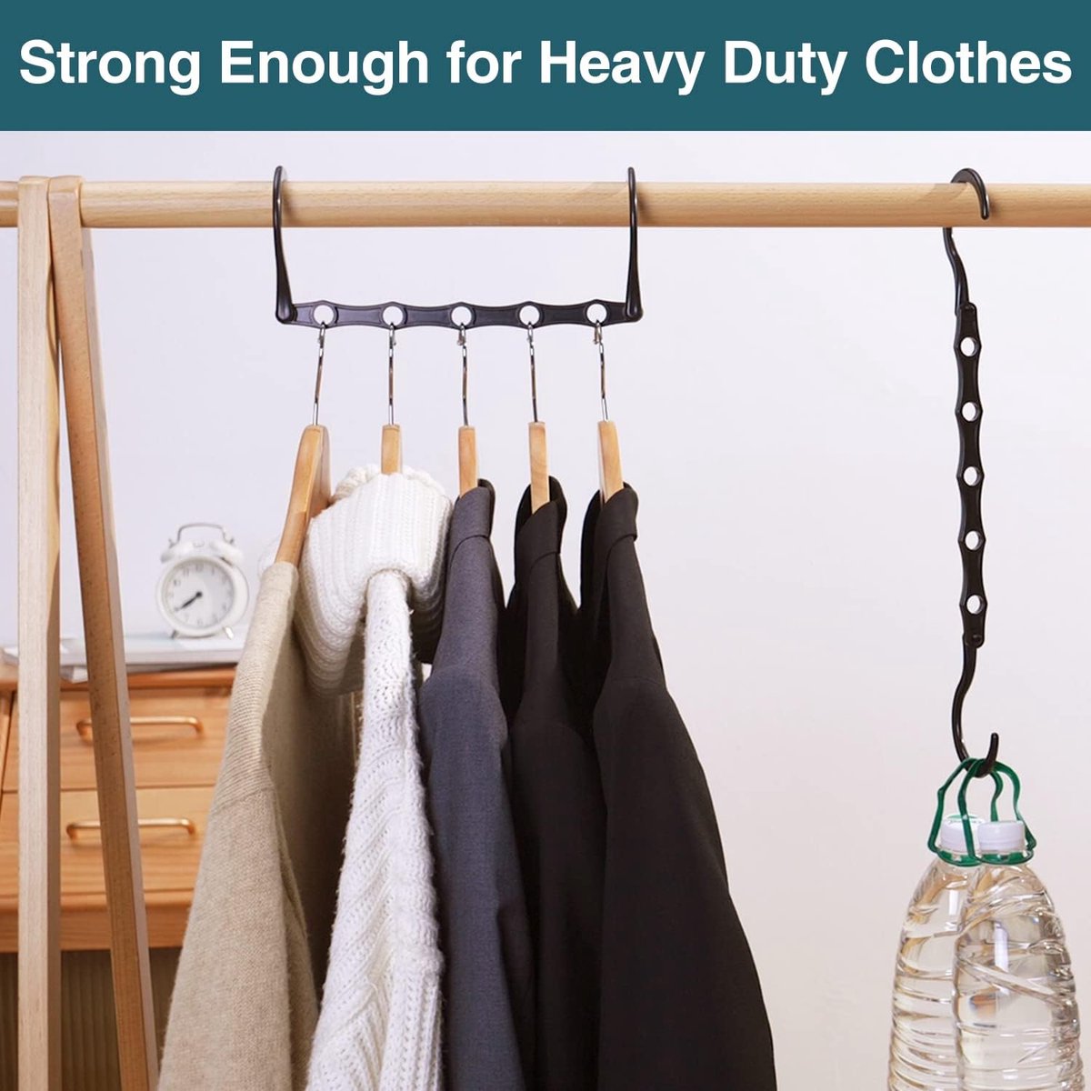Magic Pendants 6-Piece Set - Space-Saving Hangers - Space-Saving Pendant Organizer for Closet - Multi-Pendant Holder - Sturdy Plastic - 360-Degree Rotation