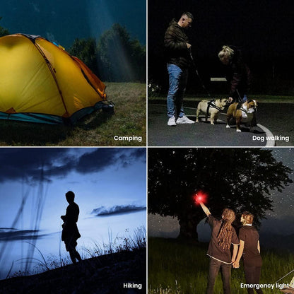 Flashlight - Rechargeable LED - Military Flashlight - 100,000 lumens - with 7 modes - COB side light - Waterproof - For emergencies, camping, home.