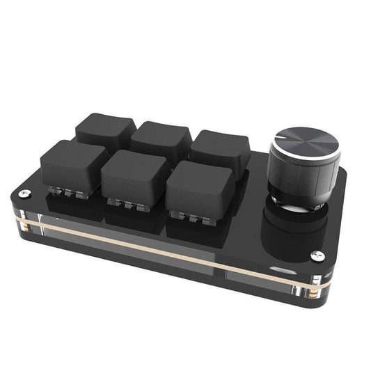 Mini 6-button keyboard, programmable keys, customizable shortcuts, mechanical USB keyboard.