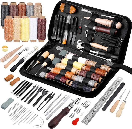 ShopEighty8 - Leather - Leather Processing - Leatherworking Tools - Professional Leather Craft Tool Set - Sewing - Tailoring - Upholstery - Clothing.