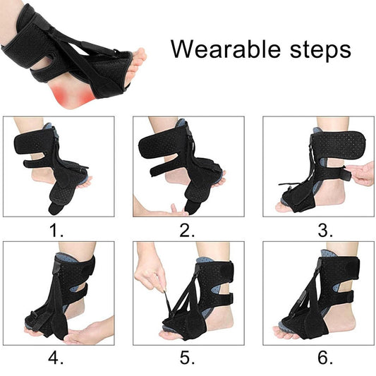 Night splint - Heel spur - Heel spur orthosis - Achilles tendon orthosis - Splint - Strasbourg sock - Achilles tendon - Extra support - Grijs
