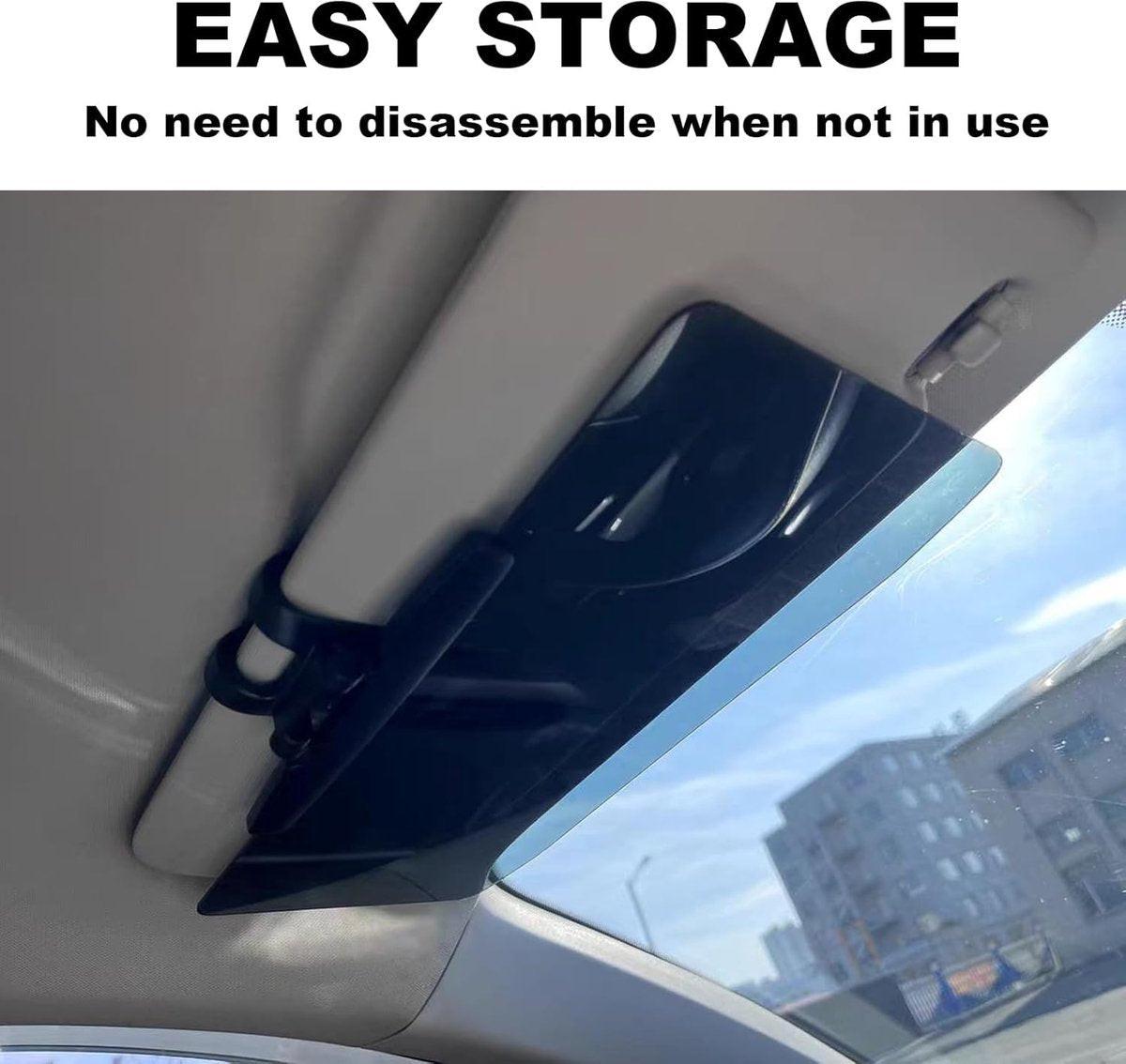 Car Sunshade - Universal - Polarized Anti-Glare - Sun Visor Extension - Powerful Light Blocking - Anti-Glare Protection - Diffused Light - Safe Driving - UV Protection - 32 x 14.5 cm - Black.