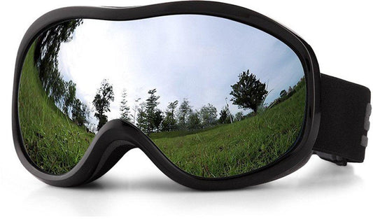 Ski goggles to wear over glasses, with double-layered lenses, anti-fog treatment and UV protection. Suitable for men, women and teenagers who ski and snowmobile..