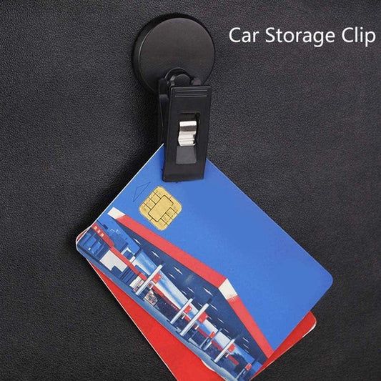 Set of 2 car windshield parking ticket holders - clip-on memo holder for cars, vans and caravans - self-adhesive ticket clips.