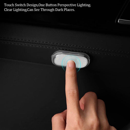Set of 2 LED car interior lights, 7-color ambient lighting, USB rechargeable reading lights, portable.