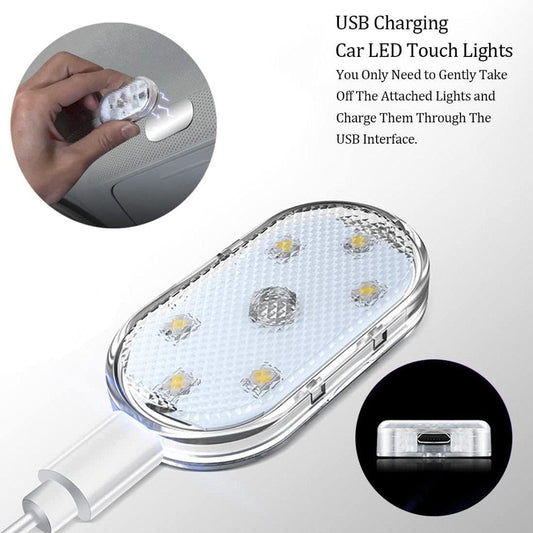 LED Car Lights - LED Car Lighting - 1 Pack - LED Interior Car Lighting - 7 Color Ambient Car Lighting - USB Rechargeable Car Reading Lights - Portable.