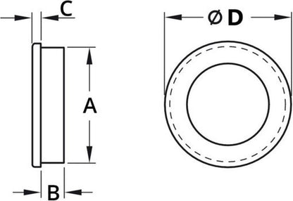 Door handle - Matte chrome - Round - Ø40mm - Sliding door handle - Set of 2
