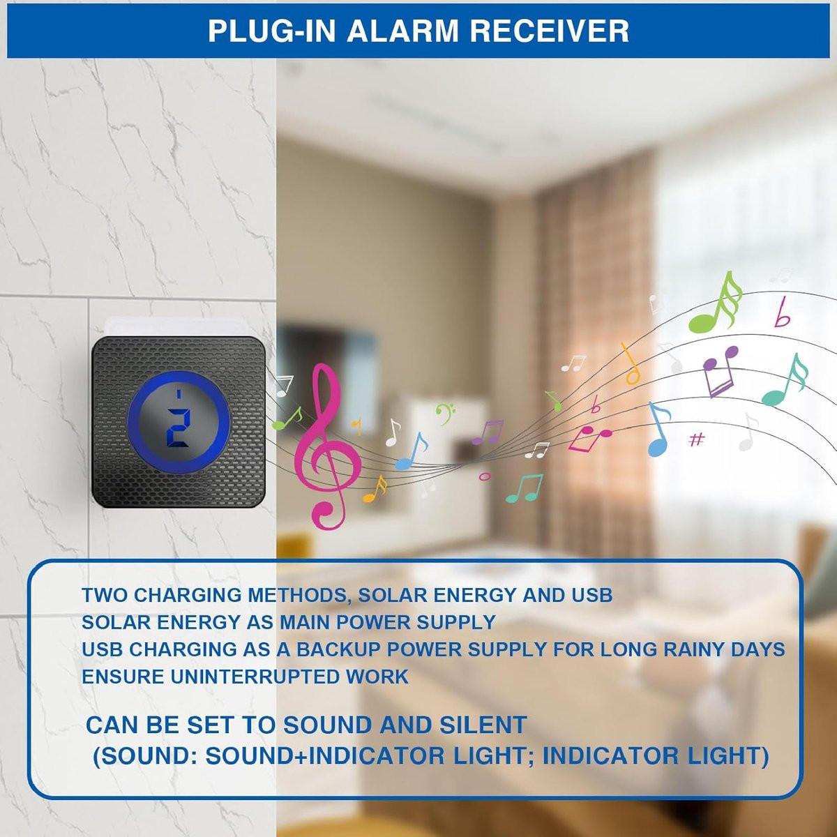 Driveway Alarm - Entry Detector - Solar Driveway Alarm - Passage Detector - Wireless = Security - Weatherproof Access Detector.