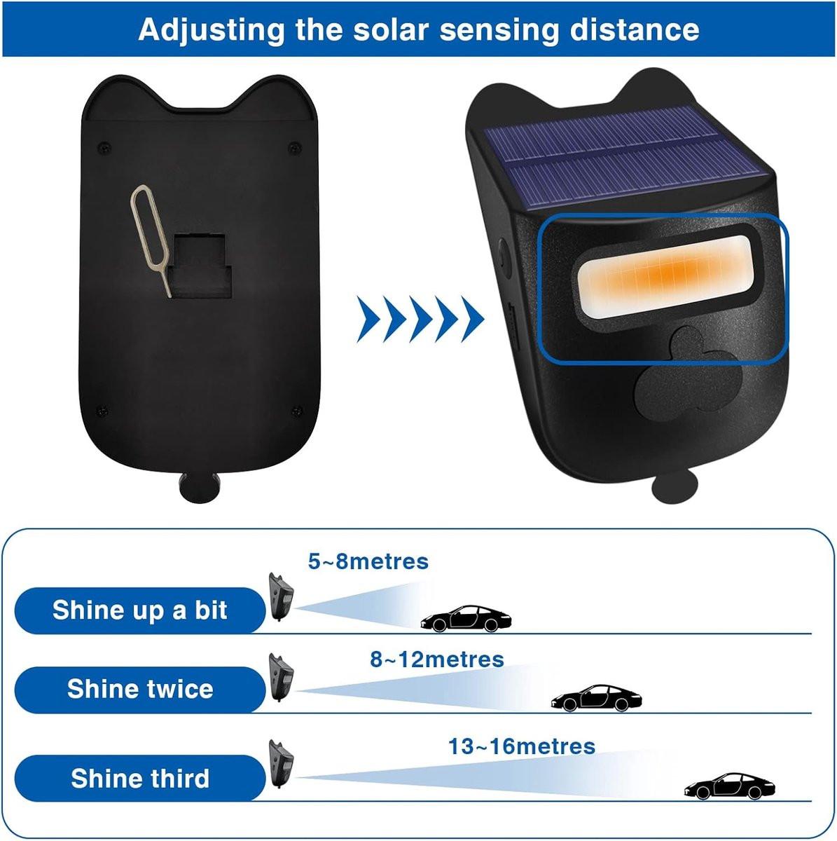 Driveway alarm - Entry detector - Solar driveway alarm - Motion detector - Wireless = Security - Wireless solar driveway alarm - Motion detector - Doorbell - DIY security system - (2 sensors and 1 doorbell).
