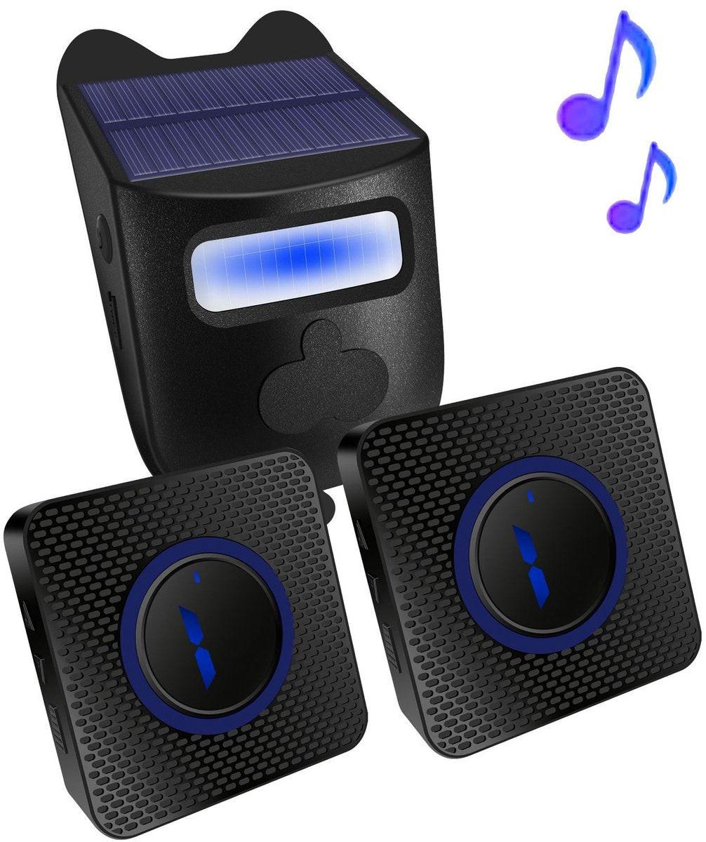 Driveway alarm - Entry detector - Solar driveway alarm - Motion detector - Wireless = Security - Wireless solar driveway alarm - Motion detector - Doorbell - DIY security system - (1 sensor and 2 doorbells).