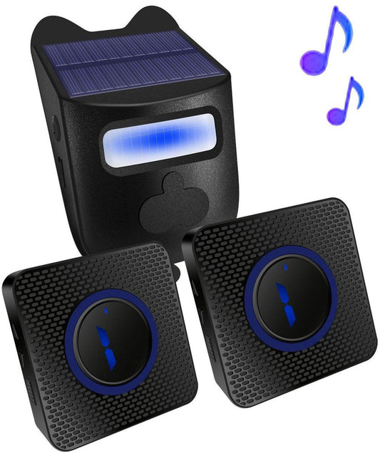 Driveway alarm - Entry detector - Solar driveway alarm - Motion detector - Wireless = Security - Wireless solar driveway alarm - Motion detector - Doorbell - DIY security system - (1 sensor and 2 doorbells).