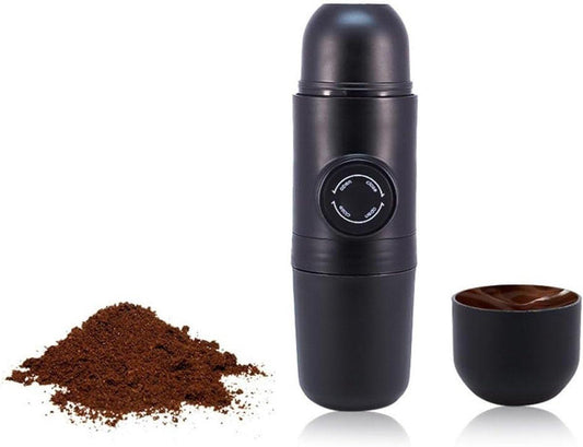 Portable manual coffee maker for travel â ideal for outdoor camping.