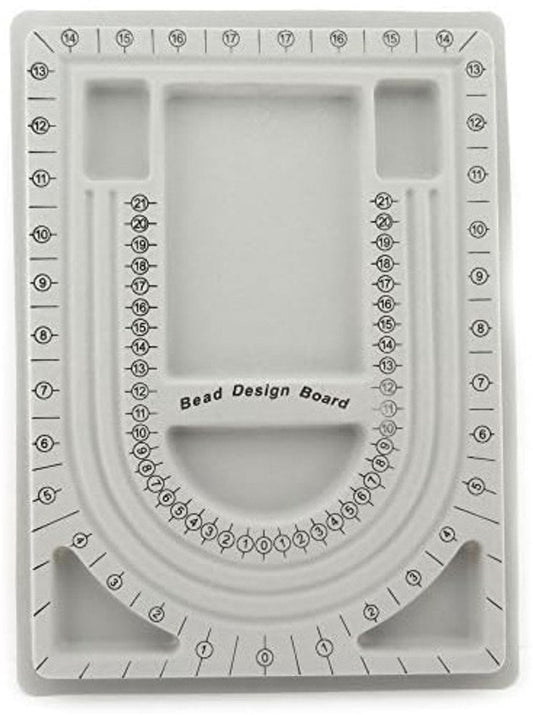 Bead Tray for Bracelets and Necklaces - 9.5 x 12.9 inches - DIY Jewelry Tool - For Girls and Necklace and Bead Makers - Gray.