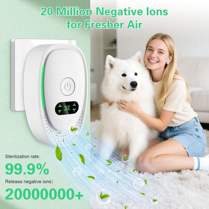 Plug-in Negative Ion Air Purifier (4-Pack) - Mini Portable Negative Ion Generator for Home, Quiet Deodorizer for Pets, Toilet, Office, Bedroom.