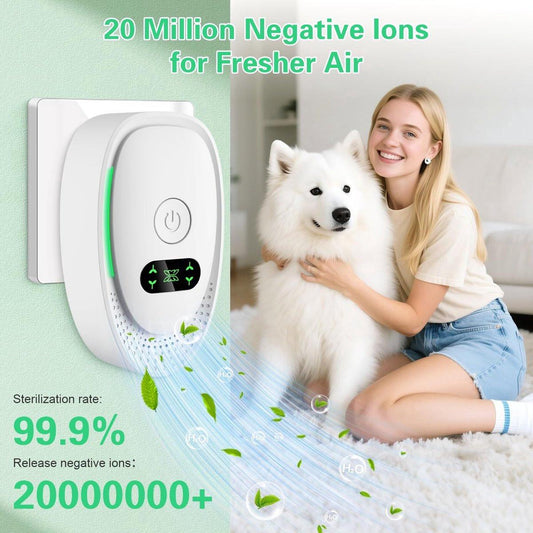 Plug-in Negative Ion Air Purifier (4-Pack) - Mini Portable Negative Ion Generator for Home, Quiet Deodorizer for Pets, Toilet, Office, Bedroom.