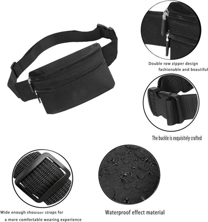 Fanny pack - Men's and Women's - Pouch - Fanny pack - Shoulder bag for phone - Travel - Walking - Black