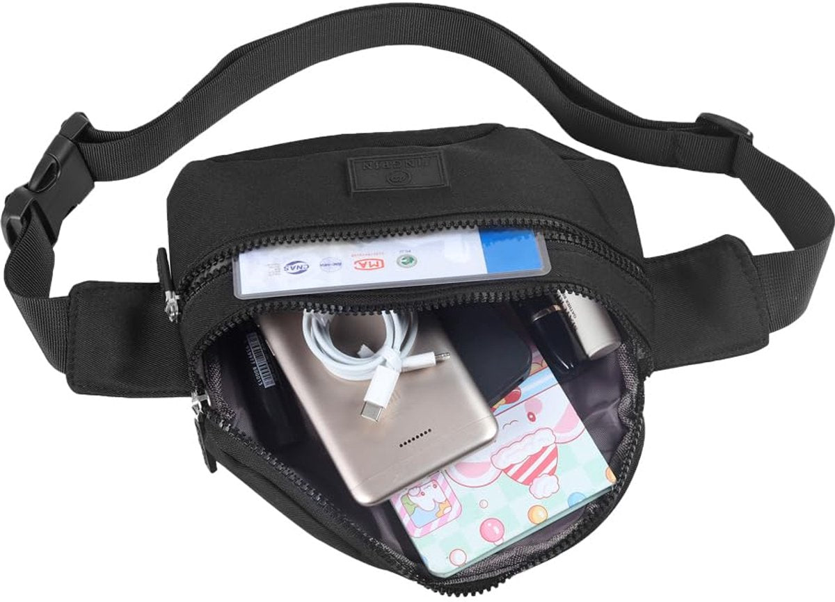 Fanny pack - Men's and Women's - Pouch - Fanny pack - Shoulder bag for phone - Travel - Walking - Black