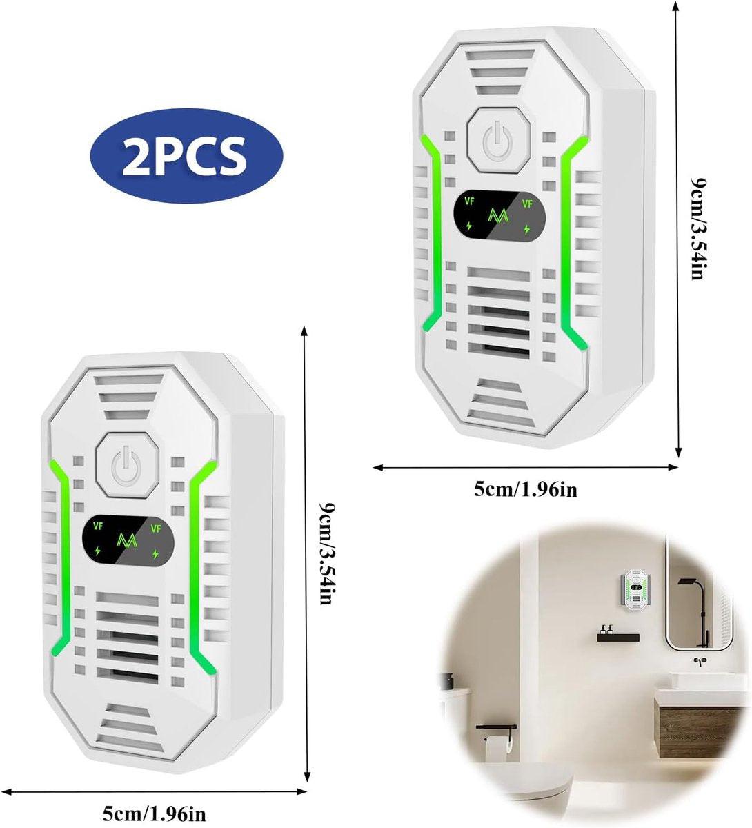Air purifier - Plug-in negative ion air purifier - Home air purifier - Deodorizer - Ionizer - For pets, bathroom, office, bedroom - Wit.
