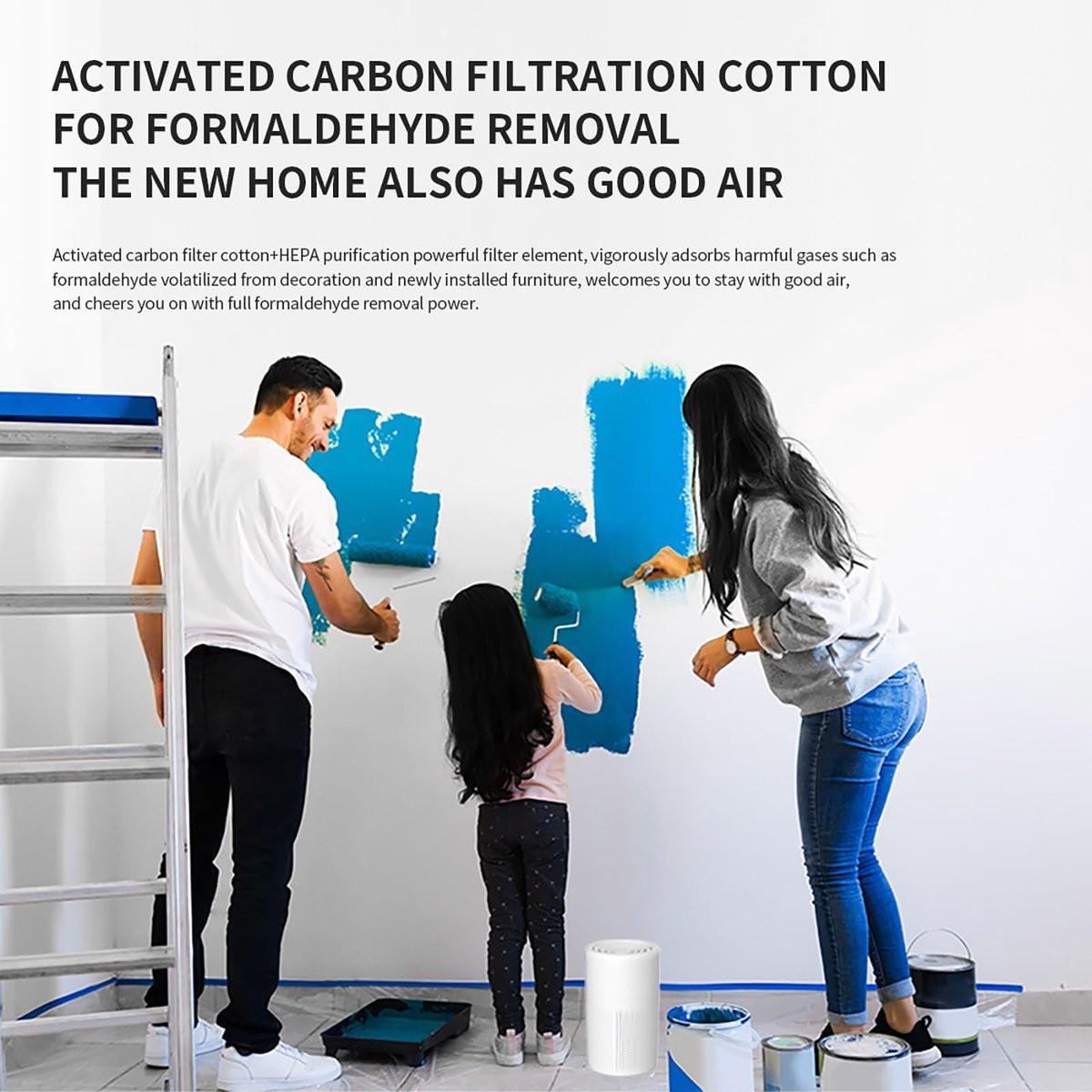 Air purifier - Home air purifier - With filter - Ultra quiet 37 dB - Portable air purifier - Eliminates pet dander, dust, mold, pollen, odors and smoke.